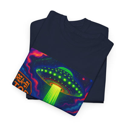 Area 51 Stop UFO Abduction T-Shirt — Neon Alien Invasion Tee