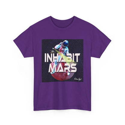 Inhabit Mars, Unisex Heavy Cotton Tee, Space, SpaceX, Universe, UFO, multiverse, graphic design, png, graphic design, t-shirts, tee