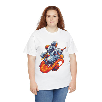 Retro Space Explorer Unisex Heavy Cotton Tee, graphic designed, tees, t-shirt, t-shirts, png