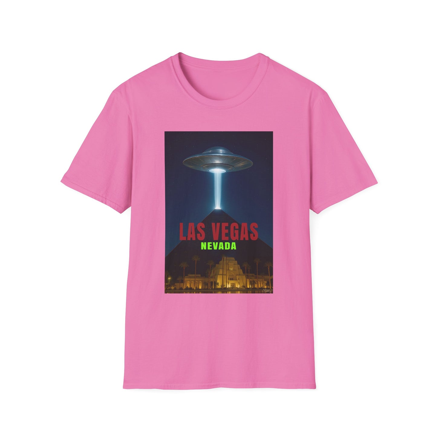 Luxor UFO, Las Vegas UFO Unisex Softstyle T-Shirt - Retro Nevada Design, graphic design, t-shirts, tshirts, tees, GraphicTees, png