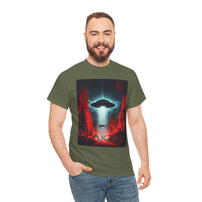 Taken, Unisex Heavy Cotton Tee, UFO inspired t-shirt, graphic design, art, png, t-shirts, tshirts, tee