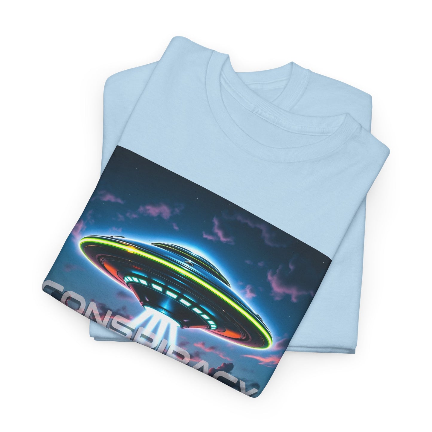 Retro Neon Alien UFO T-Shirt — "Conspiracy at DC" Graphic Tee