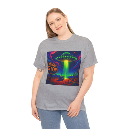Area 51 Stop UFO Abduction T-Shirt — Neon Alien Invasion Tee