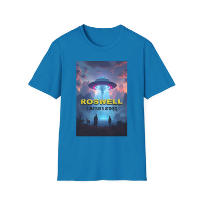 Roswell Probed Retro T-Shirt - Alien UFO Lover Gift, Sci-Fi Apparel, Extraterrestrial Tee, Unisex Softstyle Clothing, graphic design, png