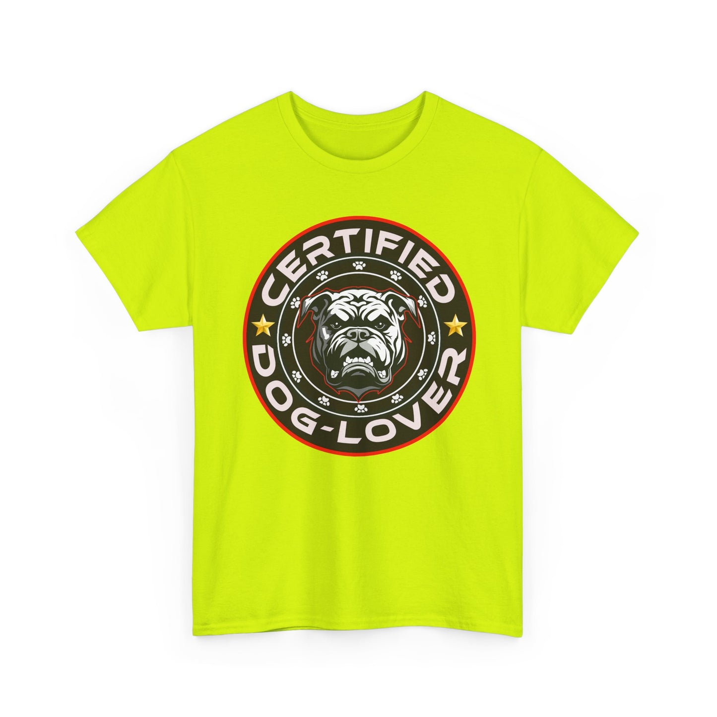 Certified Dog Lover Unisex Tee - Bulldog Print Design, GraphicTees, t-shirt, tshirt, png