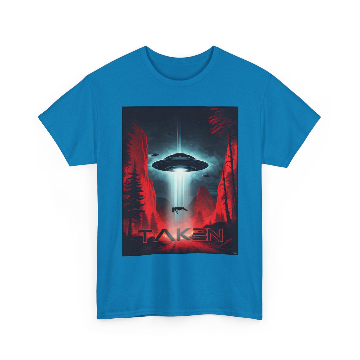Taken, Unisex Heavy Cotton Tee, UFO inspired t-shirt, graphic design, art, png, t-shirts, tshirts, tee