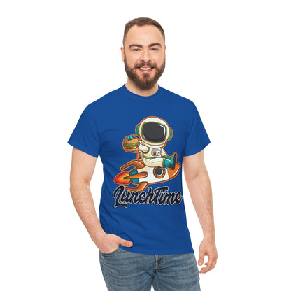 Astronaut Lunchtime Unisex Heavy Cotton Tee - Fun Graphic T-Shirt for Space Lovers, GraphicTees, png, t-shirts, tshirts