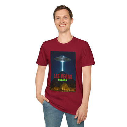 Luxor UFO, Las Vegas UFO Unisex Softstyle T-Shirt - Retro Nevada Design, graphic design, t-shirts, tshirts, tees, GraphicTees, png