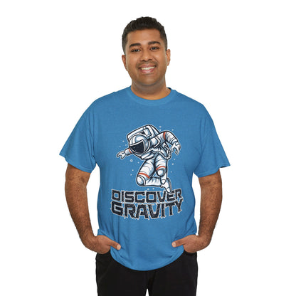 Discover Gravity. Unisex Heavy Cotton Tee - Fun Astronaut, Astronomy Graphic Tee - Unisex graphic design, png Express Delivery available