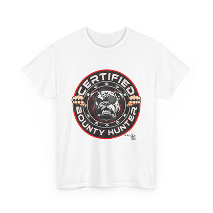 Certified Bounty Hunter, Unisex Heavy Cotton Tee, comedy, bulldog, print design, png, GraphicTees
