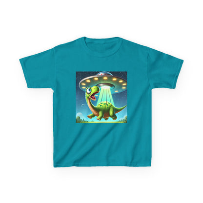 Dinosaur UFO Kids Tee, Fun Graphic Shirt for Boys and Girls, Perfect for Birthdays, Parties, Casual Wear, Gifts, tshirt, t-shirt, png, dino