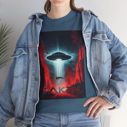 Taken, Unisex Heavy Cotton Tee, UFO inspired t-shirt, graphic design, art, png, t-shirts, tshirts, tee
