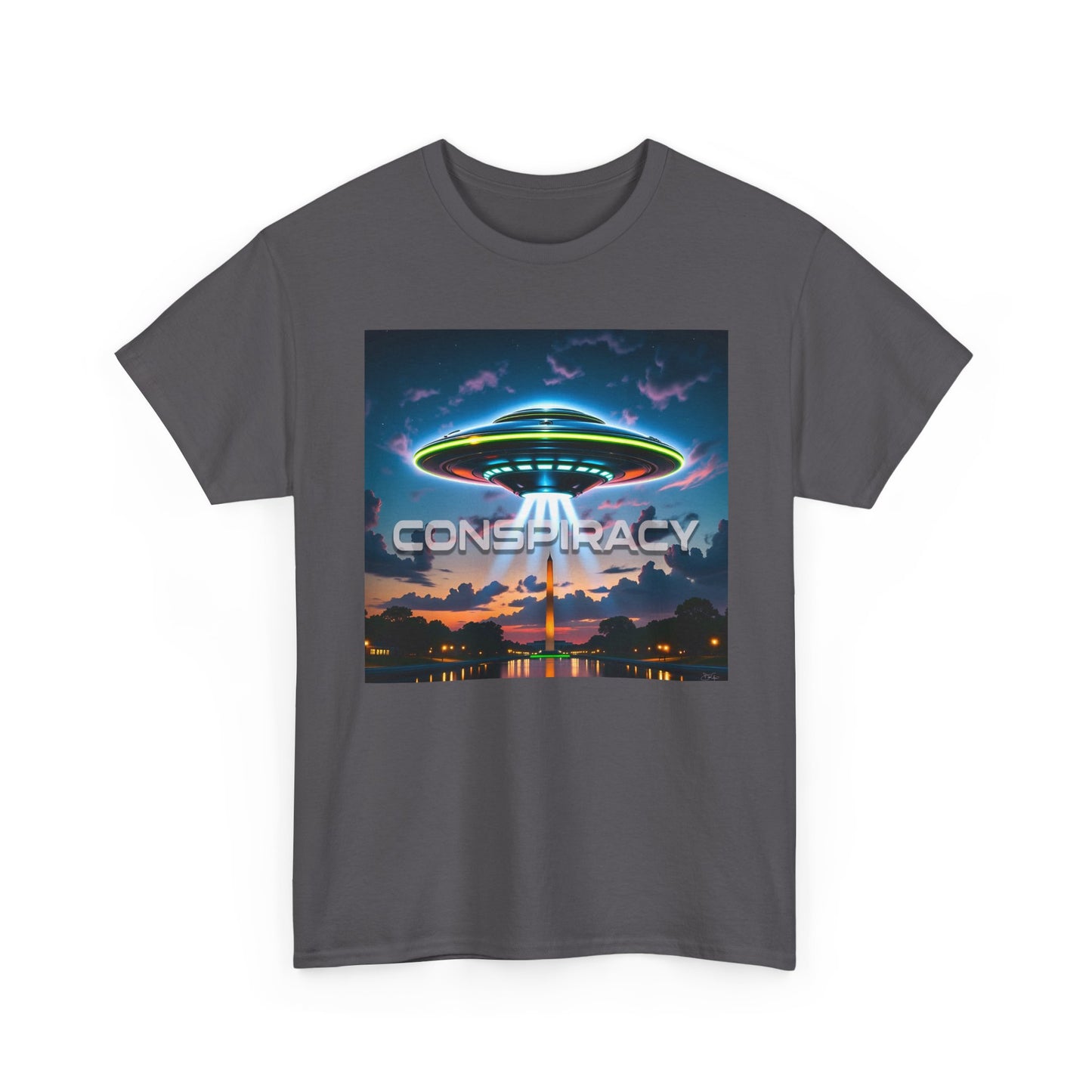 Retro Neon Alien UFO T-Shirt — "Conspiracy at DC" Graphic Tee