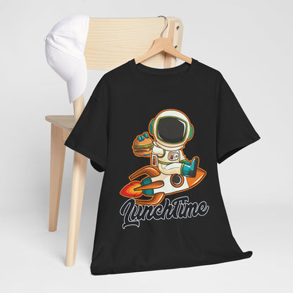 Astronaut Lunchtime Unisex Heavy Cotton Tee - Fun Graphic T-Shirt for Space Lovers, GraphicTees, png, t-shirts, tshirts