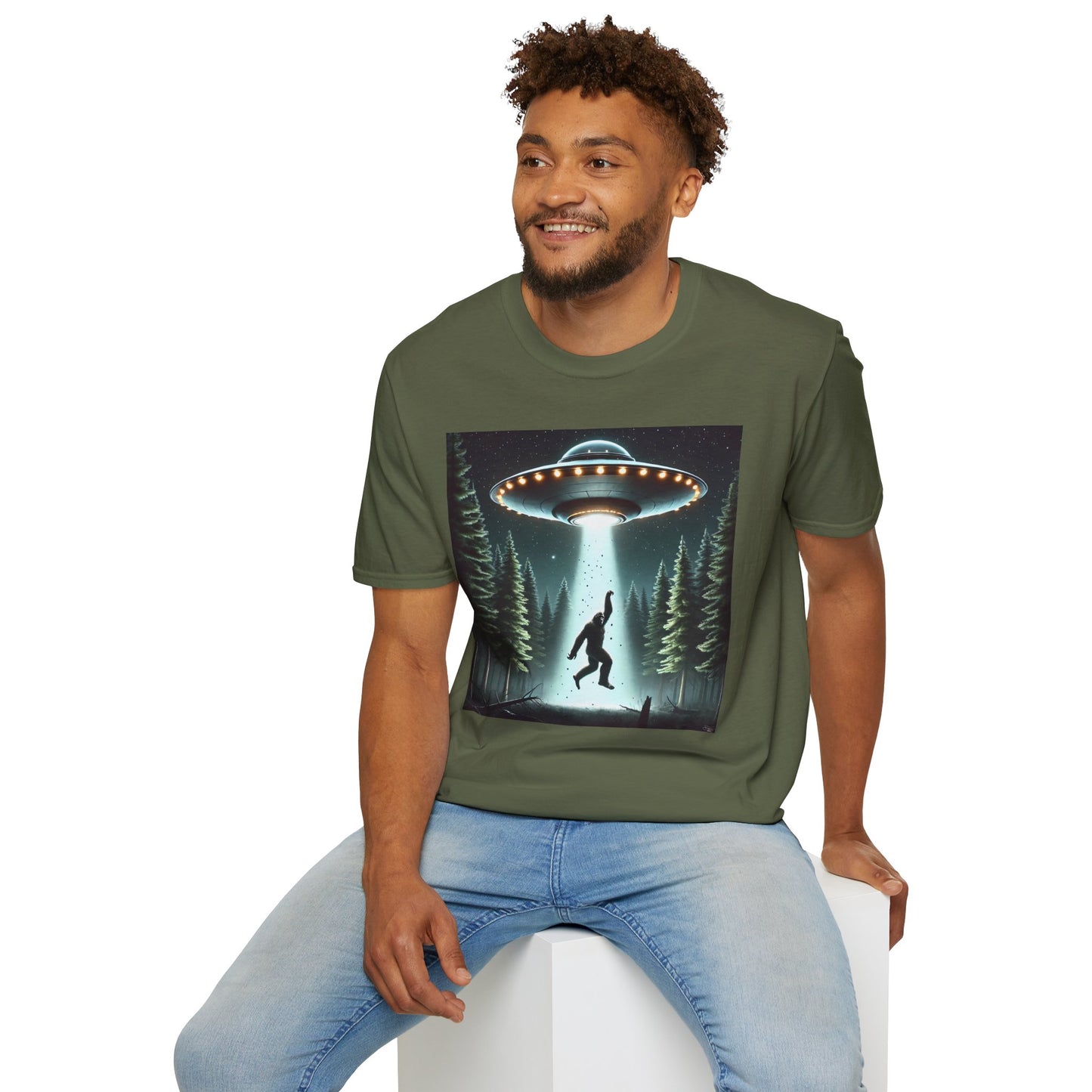 Funny UFO Abduction Unisex T-Shirt, Alien Theme Tee, Gift for Sci-Fi Lovers, Cool Graphic Shirt, Quirky Apparel, Unique Vintage Style
