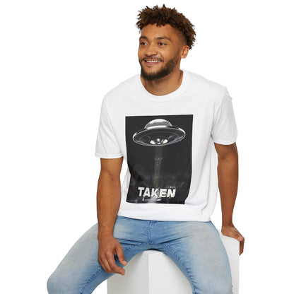 Taken 3, Alien Theme Unisex Softstyle T-Shirt, Fun Graphic Tee for UFO Lovers, Great for Casual Wear, Gifts for Sci-Fi Fans, Cool Shirt