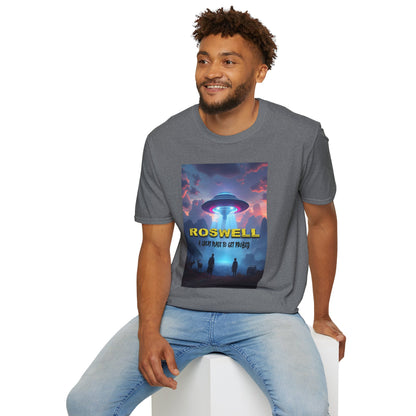 Roswell Probed Retro T-Shirt - Alien UFO Lover Gift, Sci-Fi Apparel, Extraterrestrial Tee, Unisex Softstyle Clothing, graphic design, png