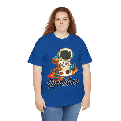 Astronaut Lunchtime Unisex Heavy Cotton Tee - Fun Graphic T-Shirt for Space Lovers, GraphicTees, png, t-shirts, tshirts