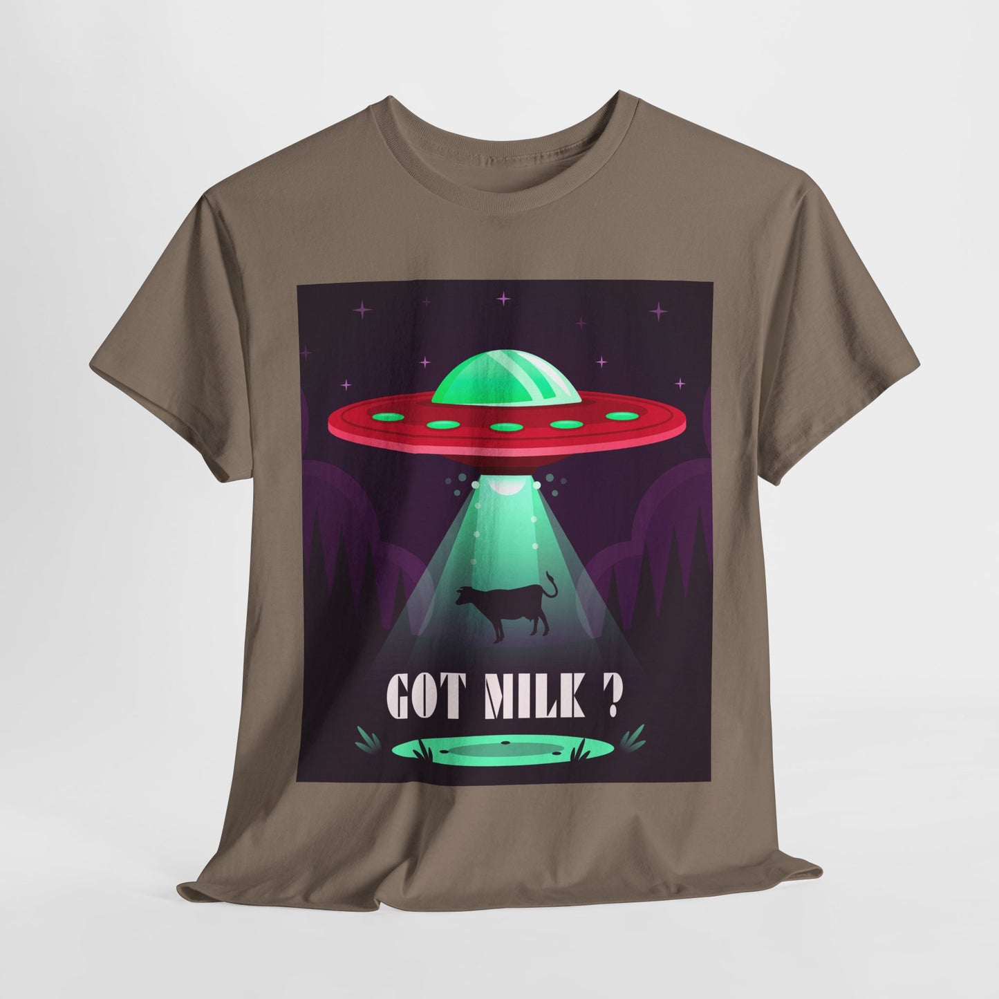 Got Milk? Unisex Heavy Cotton Tee, UFO abduction, comedy, funny, t-shirt, t-shirt, graphic design, tee, png