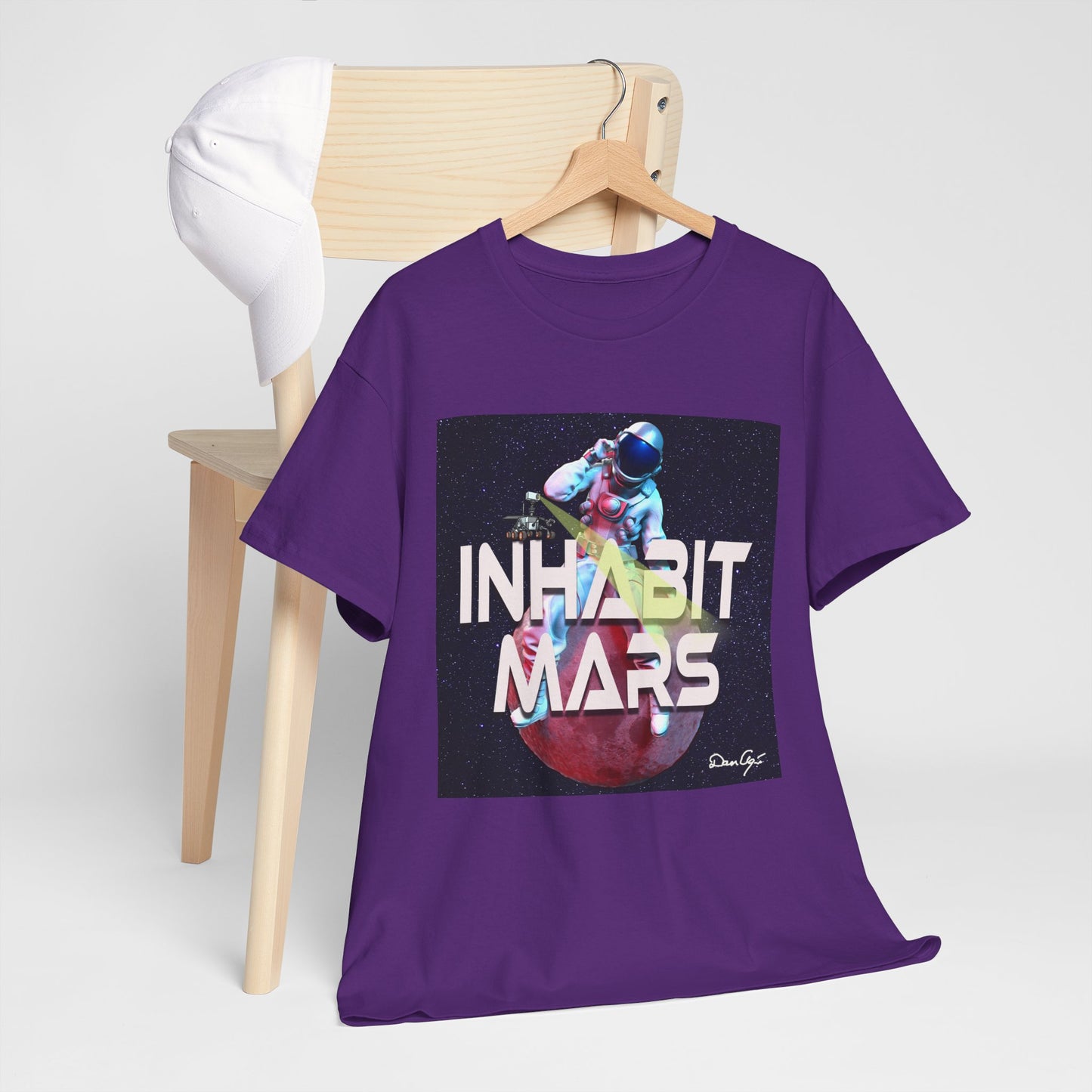 Inhabit Mars, Unisex Heavy Cotton Tee, Space, SpaceX, Universe, UFO, multiverse, graphic design, png, graphic design, t-shirts, tee
