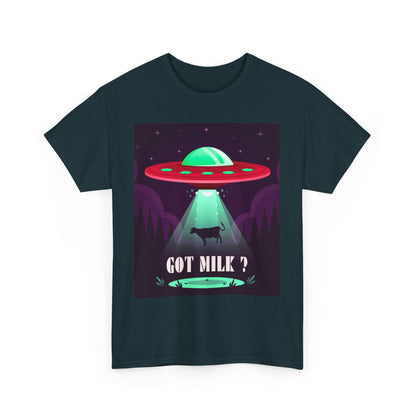 Got Milk? Unisex Heavy Cotton Tee, UFO abduction, comedy, funny, t-shirt, t-shirt, graphic design, tee, png