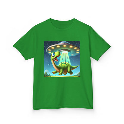 Dinosaur UFO Kids Tee, Fun Graphic Shirt for Boys and Girls, Perfect for Birthdays, Parties, Casual Wear, Gifts, tshirt, t-shirt, png, dino