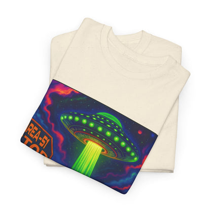 Area 51 Stop UFO Abduction T-Shirt — Neon Alien Invasion Tee