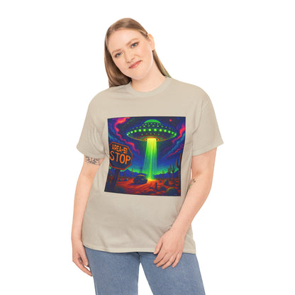 Area 51 Stop UFO Abduction T-Shirt — Neon Alien Invasion Tee