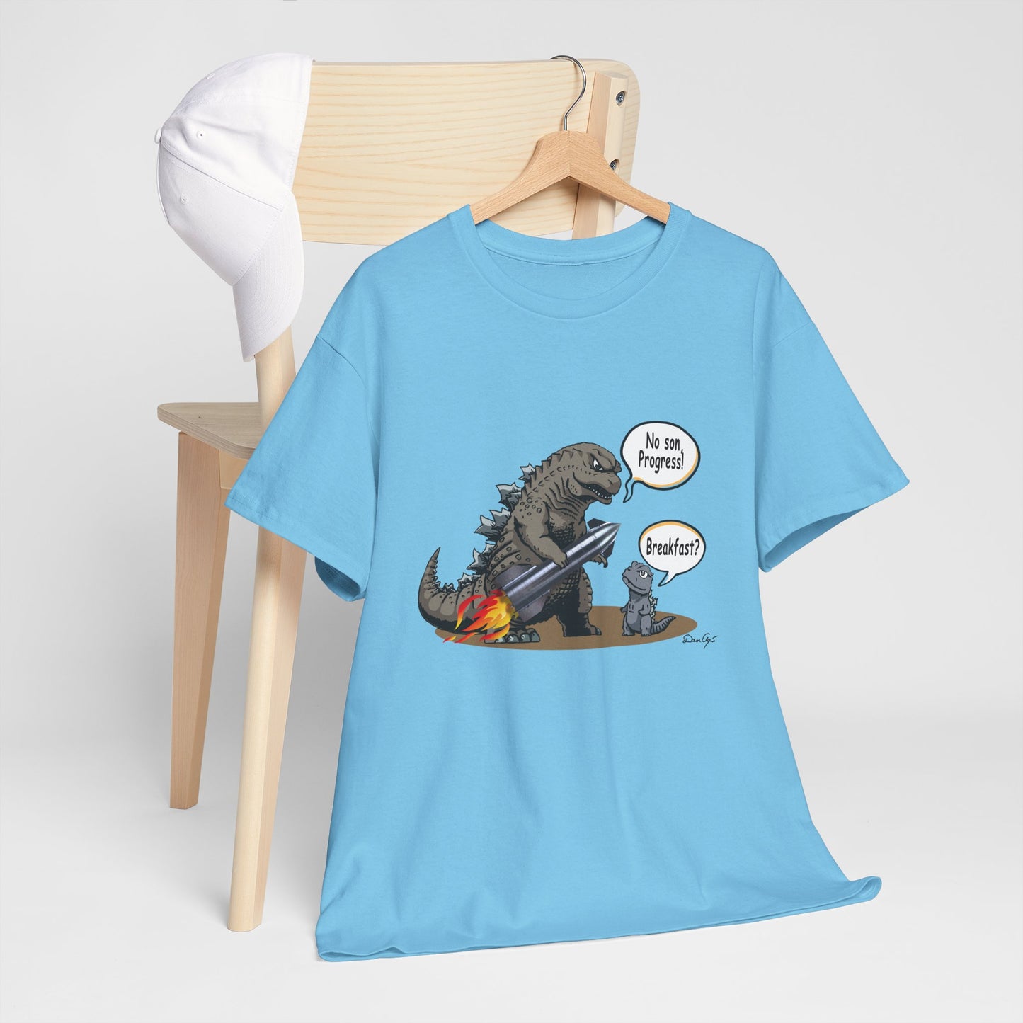 Godzilla, Son and SpaceX, Unisex Heavy Cotton Tee, print design, t-shirt, t-shirts, t-shirts, png, funny, cartoons, tee