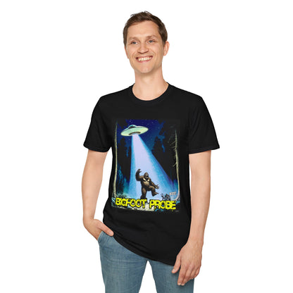 Bigfoot Probe Unisex Softstyle T-Shirt - Fun UFO Graphic Tee, Perfect Gift, Halloween, Nerd Culture, Outdoors, Alien, Graphic tees, t-shirts, Graphic design, t-shirts, tees