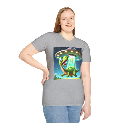 Cute Alien Dinosaur Unisex T-Shirt, Fun Graphic Tee, Kids & Adults, Space Theme, Playful Gift Idea, Birthday, Casual Wear