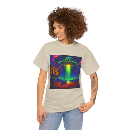 Area 51 Stop UFO Abduction T-Shirt — Neon Alien Invasion Tee