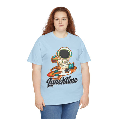 Astronaut Lunchtime Unisex Heavy Cotton Tee - Fun Graphic T-Shirt for Space Lovers, GraphicTees, png, t-shirts, tshirts