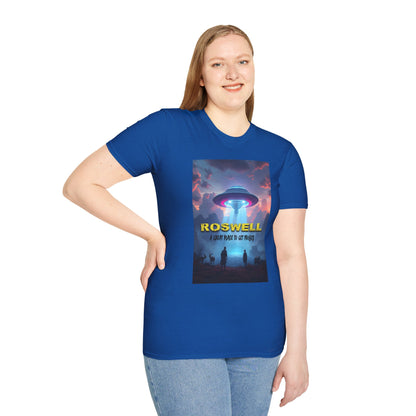 Roswell Probed Retro T-Shirt - Alien UFO Lover Gift, Sci-Fi Apparel, Extraterrestrial Tee, Unisex Softstyle Clothing, graphic design, png