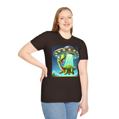Cute Alien Dinosaur Unisex T-Shirt, Fun Graphic Tee, Kids & Adults, Space Theme, Playful Gift Idea, Birthday, Casual Wear