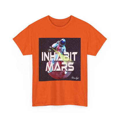 Inhabit Mars, Unisex Heavy Cotton Tee, Space, SpaceX, Universe, UFO, multiverse, graphic design, png, graphic design, t-shirts, tee