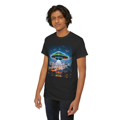 Retro Neon Alien UFO T-Shirt — "Conspiracy at DC" Graphic Tee
