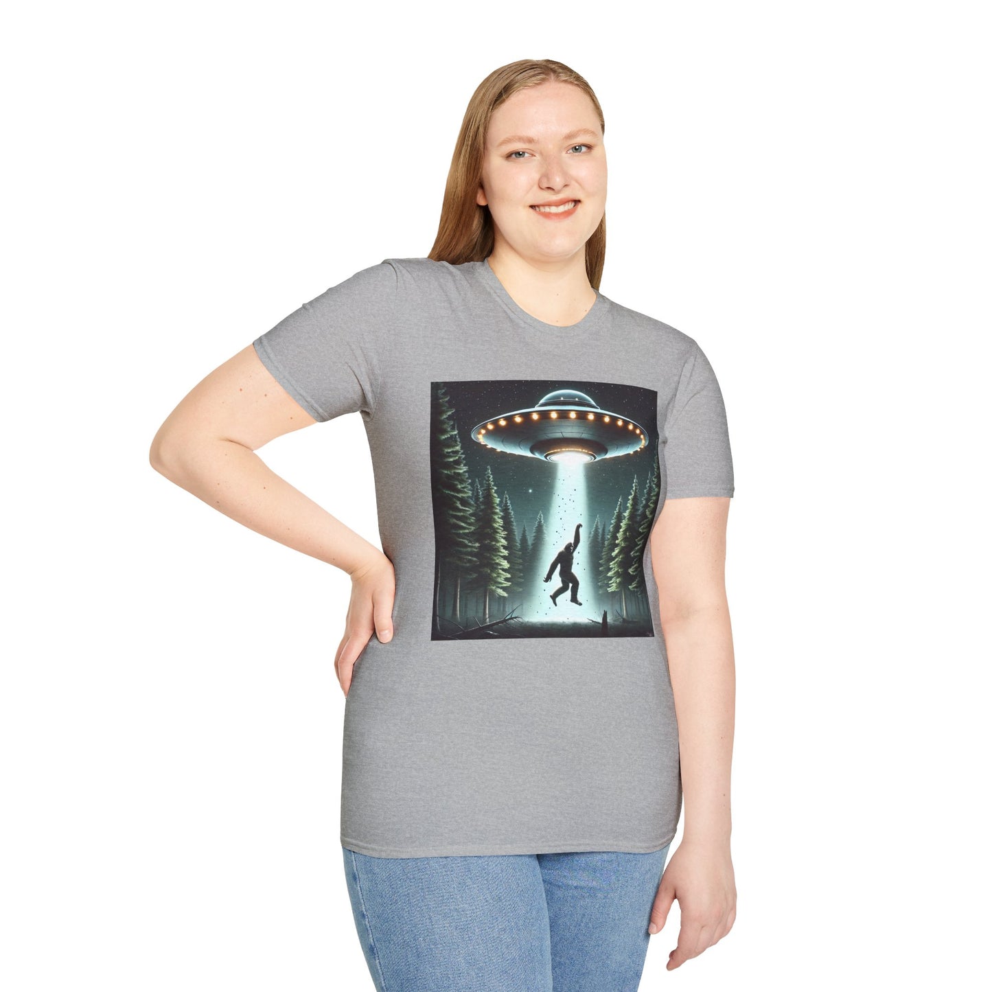 Funny UFO Abduction Unisex T-Shirt, Alien Theme Tee, Gift for Sci-Fi Lovers, Cool Graphic Shirt, Quirky Apparel, Unique Vintage Style