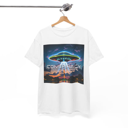 Retro Neon Alien UFO T-Shirt — "Conspiracy at DC" Graphic Tee