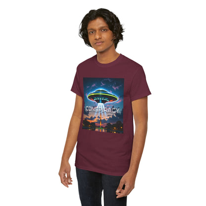 Retro Neon Alien UFO T-Shirt — "Conspiracy at DC" Graphic Tee