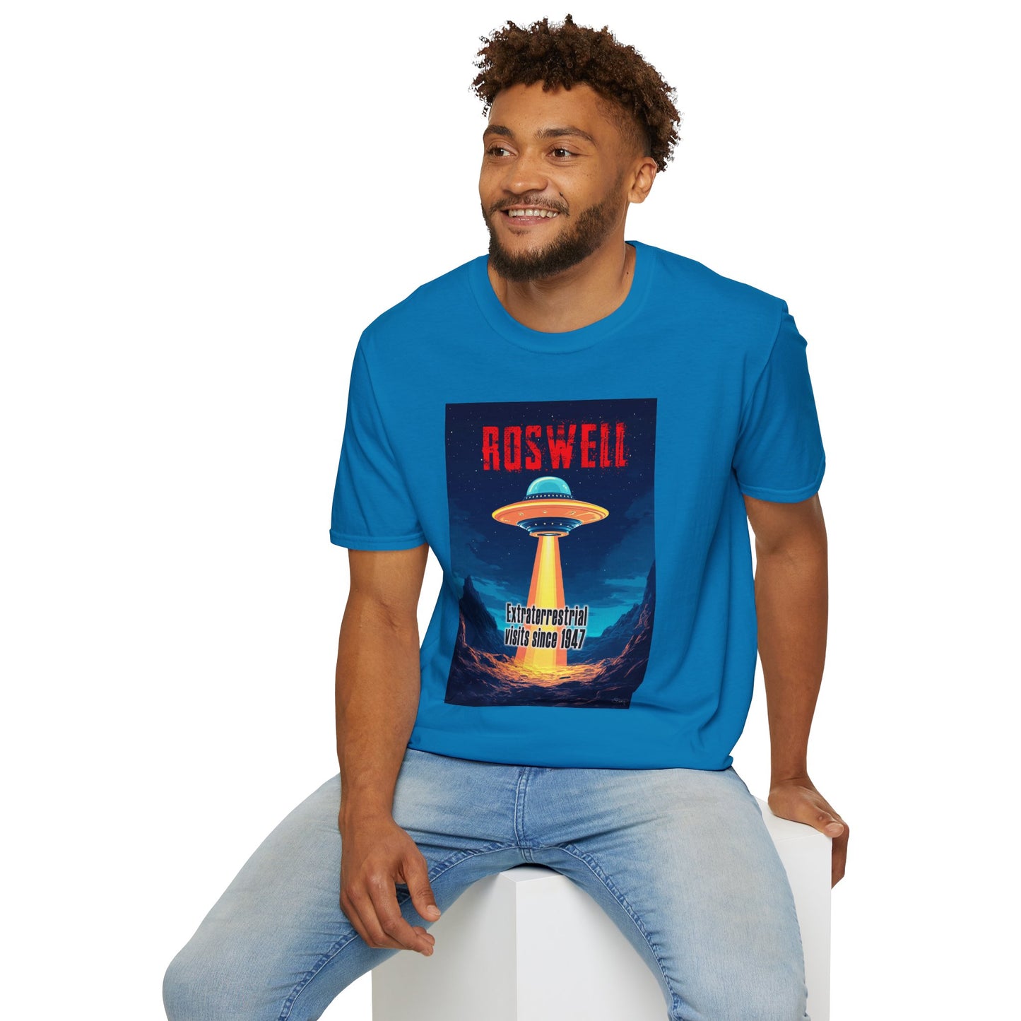 Roswell Alien Encounter Unisex T-Shirt, Retro Space UFO Tee, Sci-Fi Lovers Gift, Convention Wear, Extraterrestrial Tee, graphic design, png