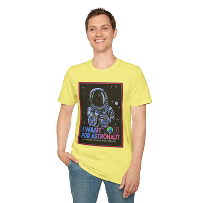 Astronaut Recruitment T-Shirt, Space Lover Gift, Unisex Tee, Science Fiction Apparel, Graphic Shirt, Outer Space Fashion, Graphic design