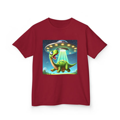 Dinosaur UFO Kids Tee, Fun Graphic Shirt for Boys and Girls, Perfect for Birthdays, Parties, Casual Wear, Gifts, tshirt, t-shirt