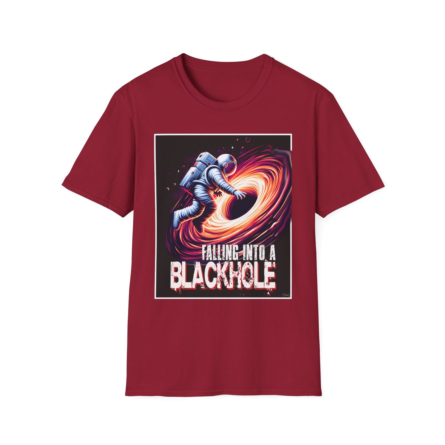 Falling Into a Blackhole Unisex Softstyle, T-Shirt, Space Lover Gift, Sci-Fi Tee, Astronomy Shirt, Creative Graphic T-Shirt, Gift Astronaut