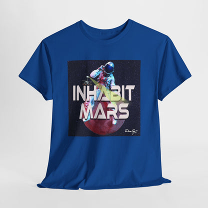 Inhabit Mars, Unisex Heavy Cotton Tee, Space, SpaceX, Universe, UFO, multiverse, graphic design, png, graphic design, t-shirts, tee
