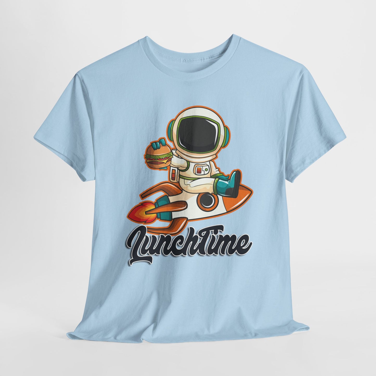 Astronaut Lunchtime Unisex Heavy Cotton Tee - Fun Graphic T-Shirt for Space Lovers, GraphicTees, png, t-shirts, tshirts