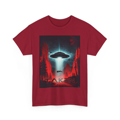 Taken, Unisex Heavy Cotton Tee, UFO inspired t-shirt, graphic design, art, png, t-shirts, tshirts, tee