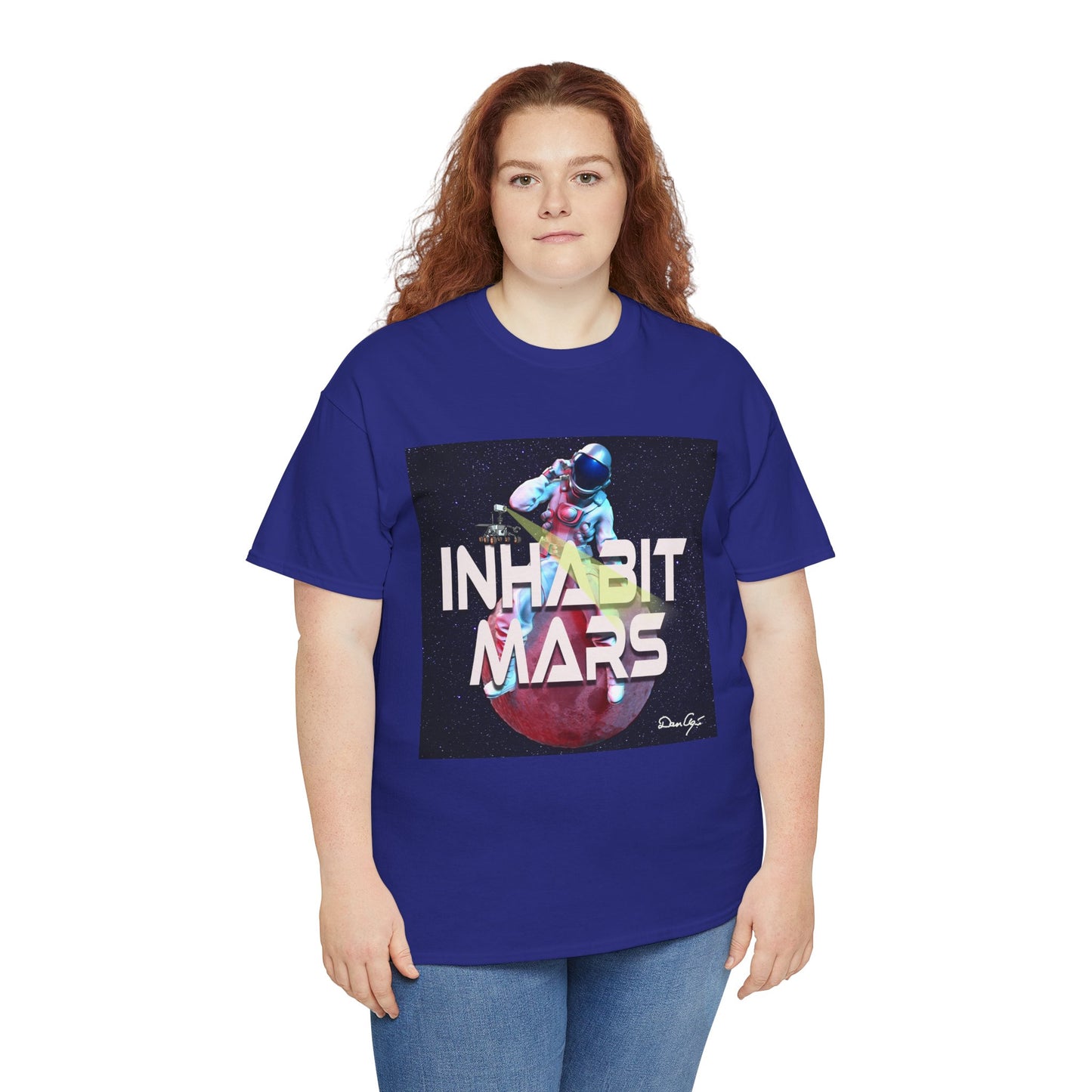Inhabit Mars, Unisex Heavy Cotton Tee, Space, SpaceX, Universe, UFO, multiverse, graphic design, png, graphic design, t-shirts, tee