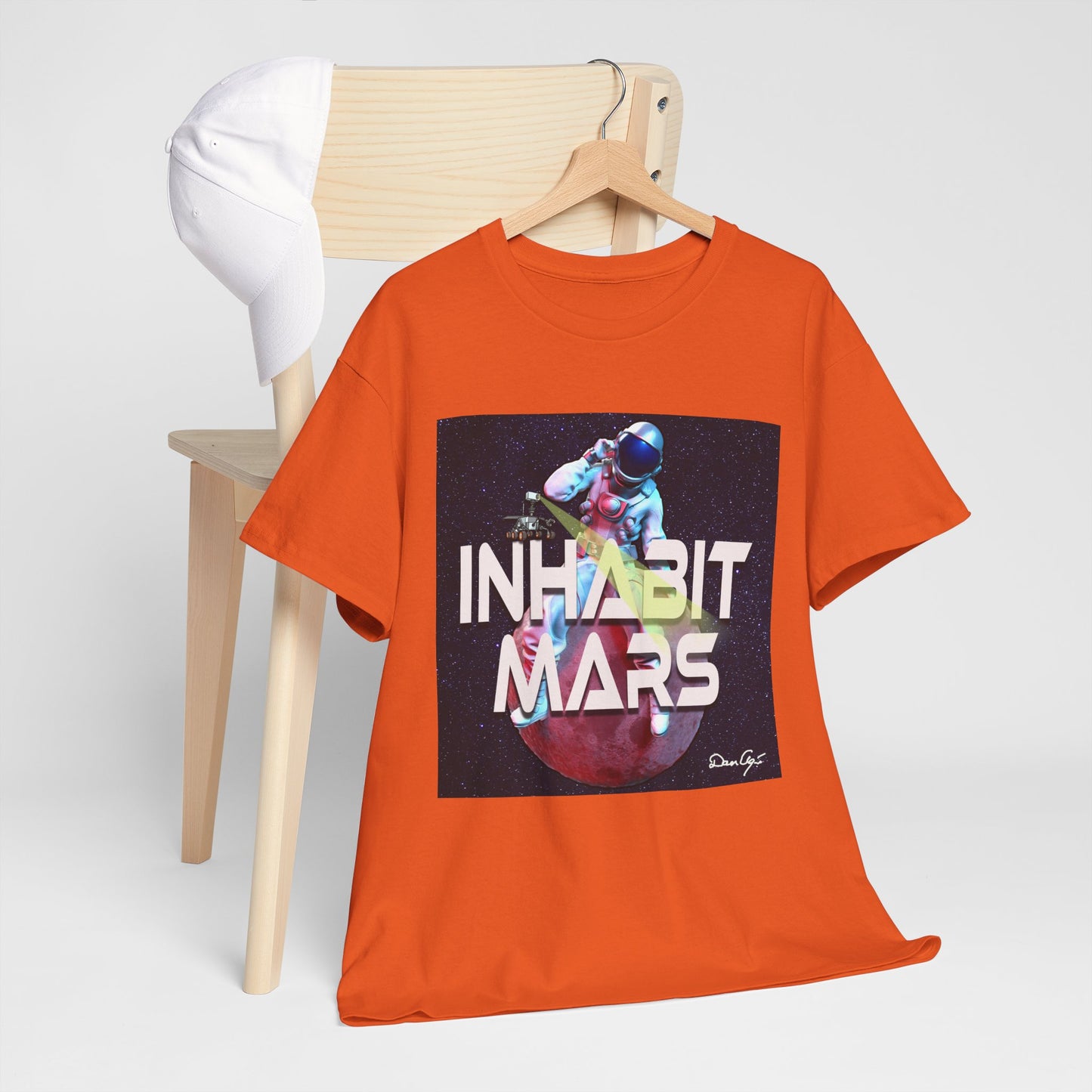 Inhabit Mars, Unisex Heavy Cotton Tee, Space, SpaceX, Universe, UFO, multiverse, graphic design, png, graphic design, t-shirts, tee