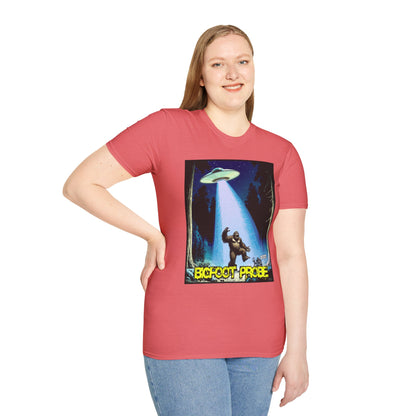 Bigfoot Probe Unisex Softstyle T-Shirt - Fun UFO Graphic Tee, Perfect Gift, Halloween, Nerd Culture, Outdoors, Alien, Graphic tees, t-shirts, Graphic design, t-shirts, tees